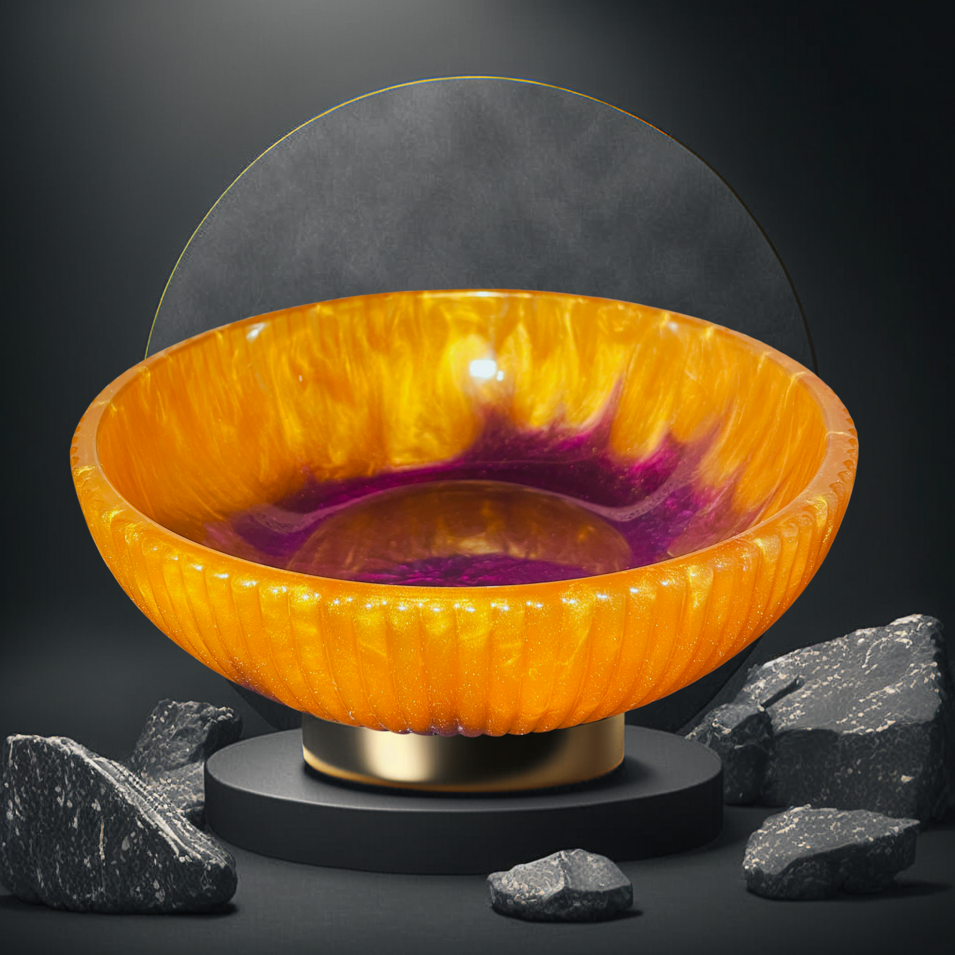 steamvoyage-ciotola in resina epoxy viola e oro