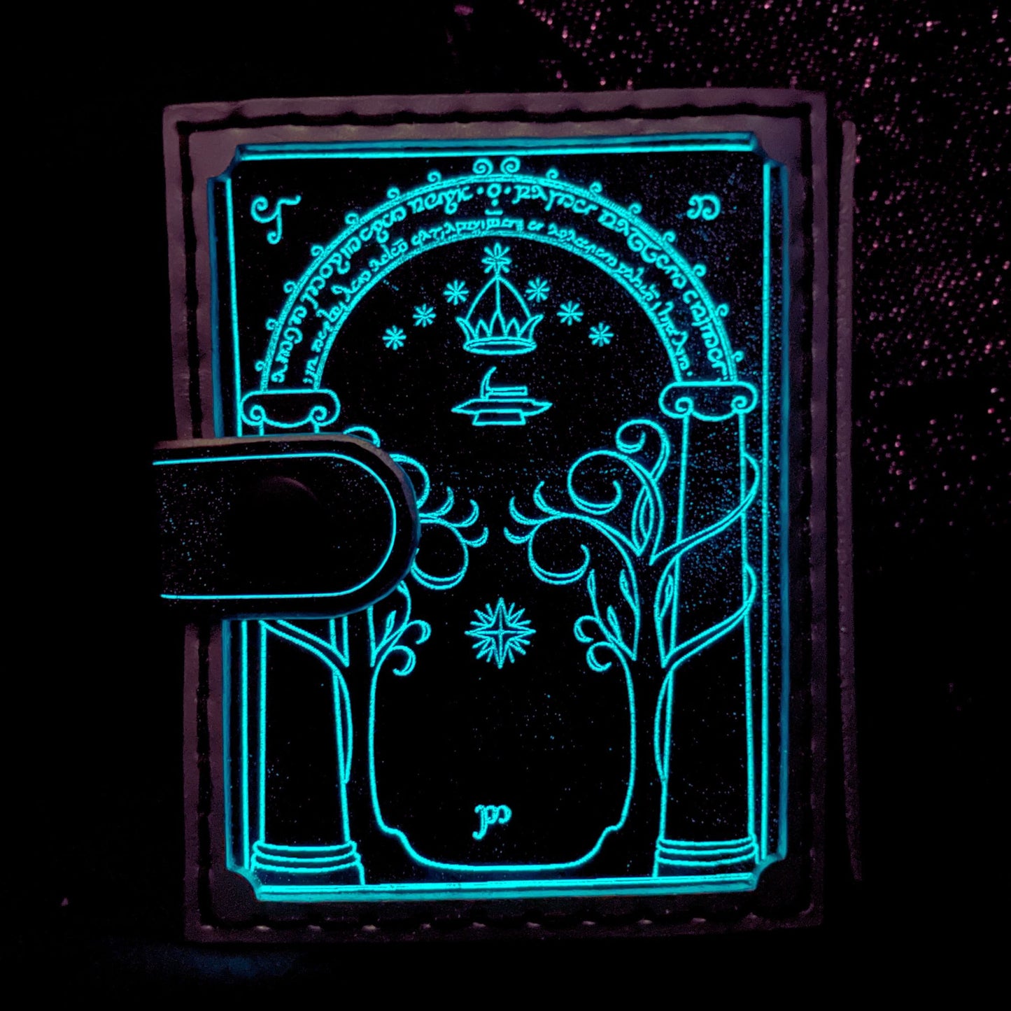 SteamVoyage-portamazzo Magic luminescente Porte di Durin-retro illuminato dopo l'esposizione alla luce UV