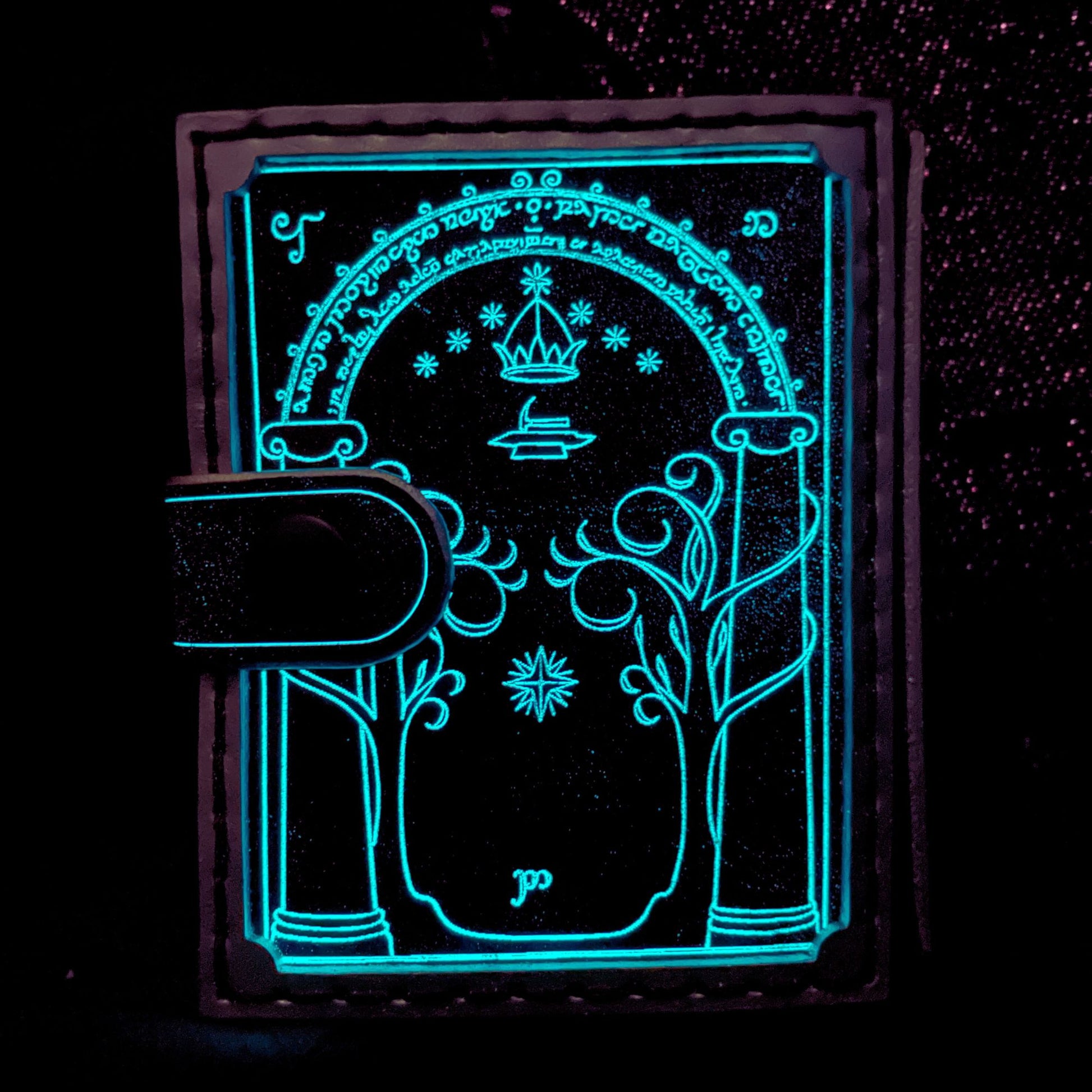 SteamVoyage-portamazzo Magic luminescente Porte di Durin-retro illuminato dopo l'esposizione alla luce UV