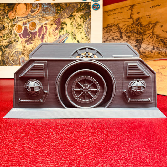 steamvoyage-organizer steampunk da scrivania in PLA color acciaio per lettere e documenti