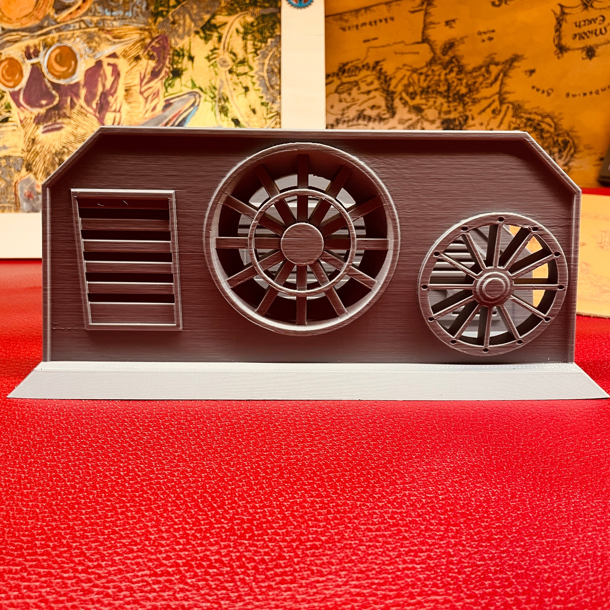 steamvoyage-organizer steampunk da scrivania in PLA color acciaio per lettere e documenti