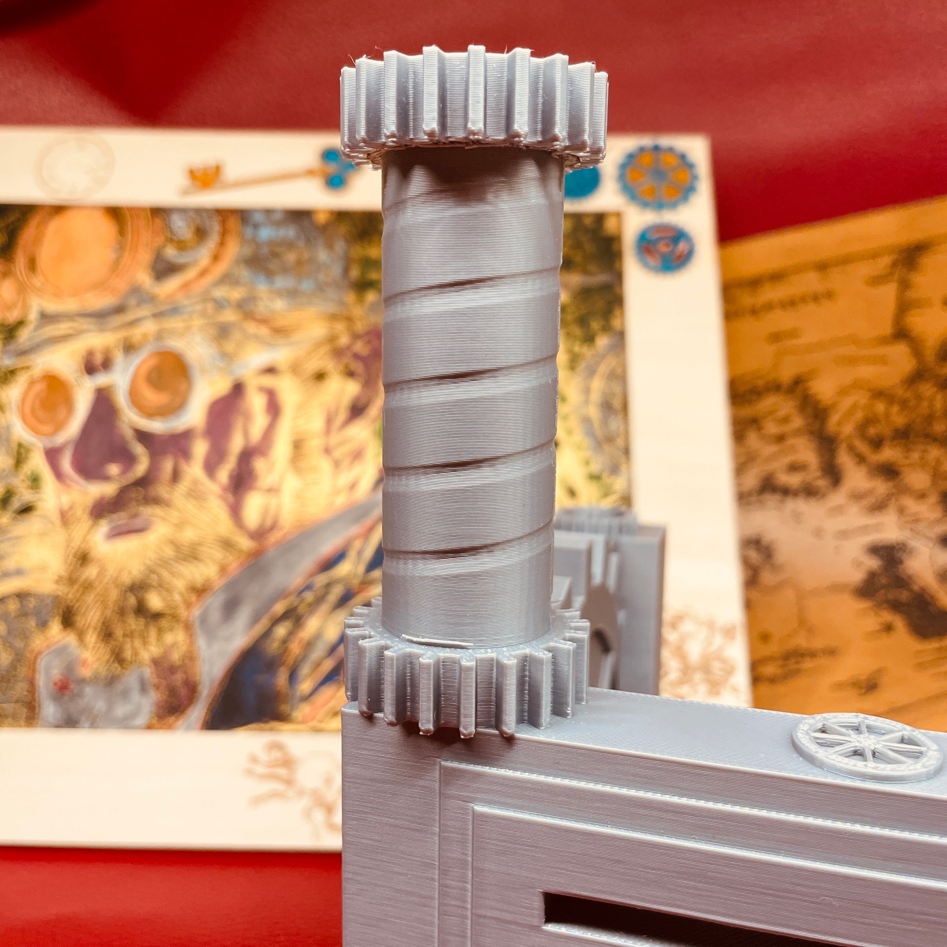 steamvoyage-organizer steampunk da scrivania in PLA color acciaio per post it con comparto penna