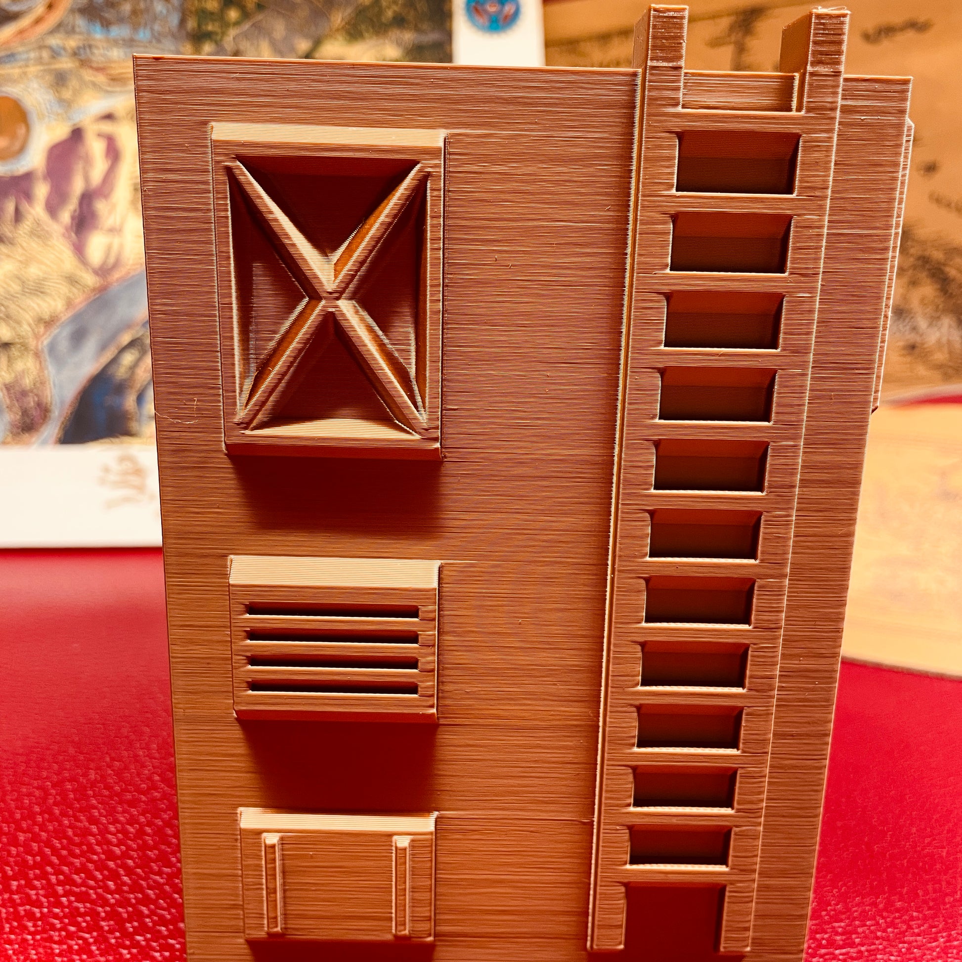 steamvoyage-organizer steampunk da scrivania in PLA color rame portapenne e matite