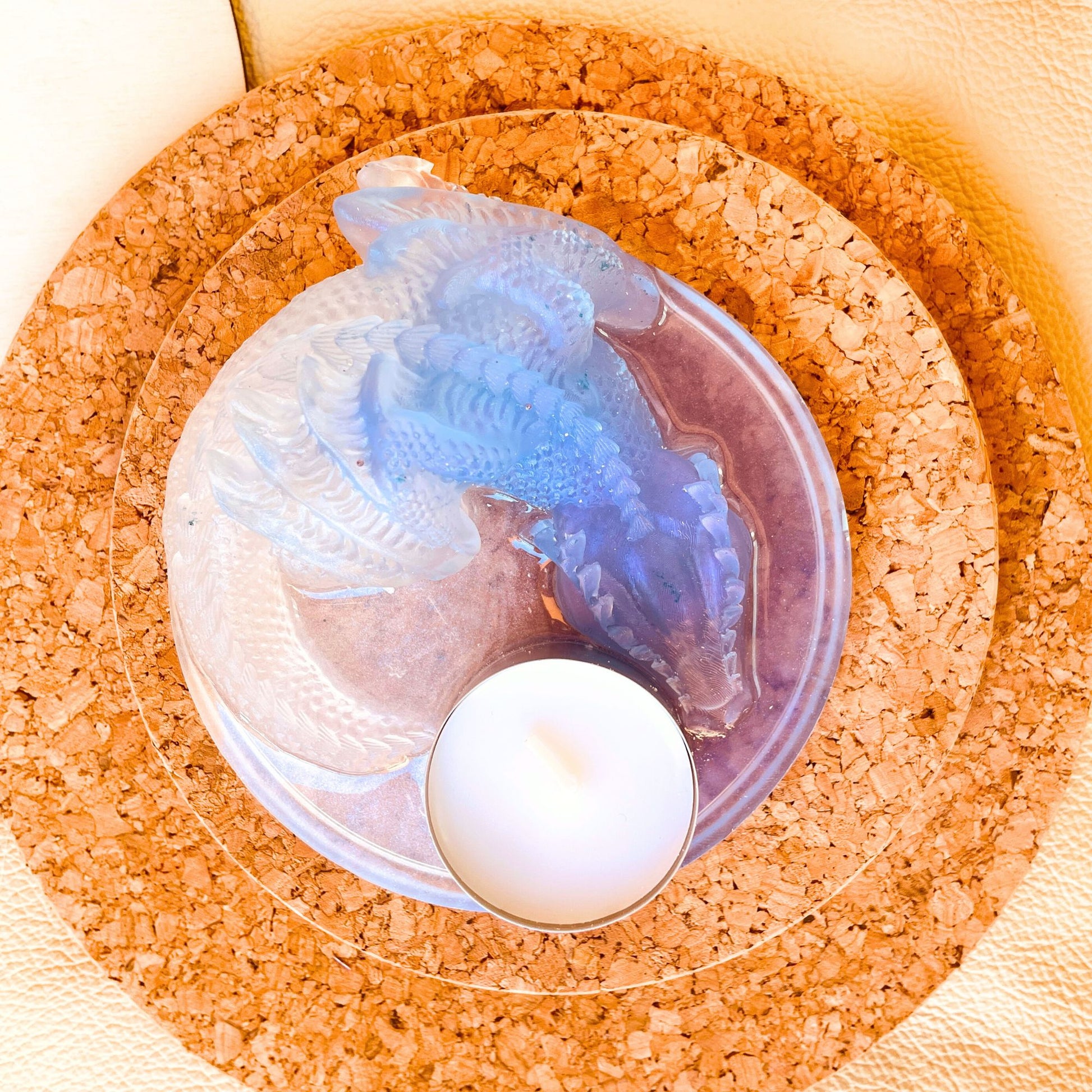 SteamVoyage - porta candele del drago sommerso in resina epossidica