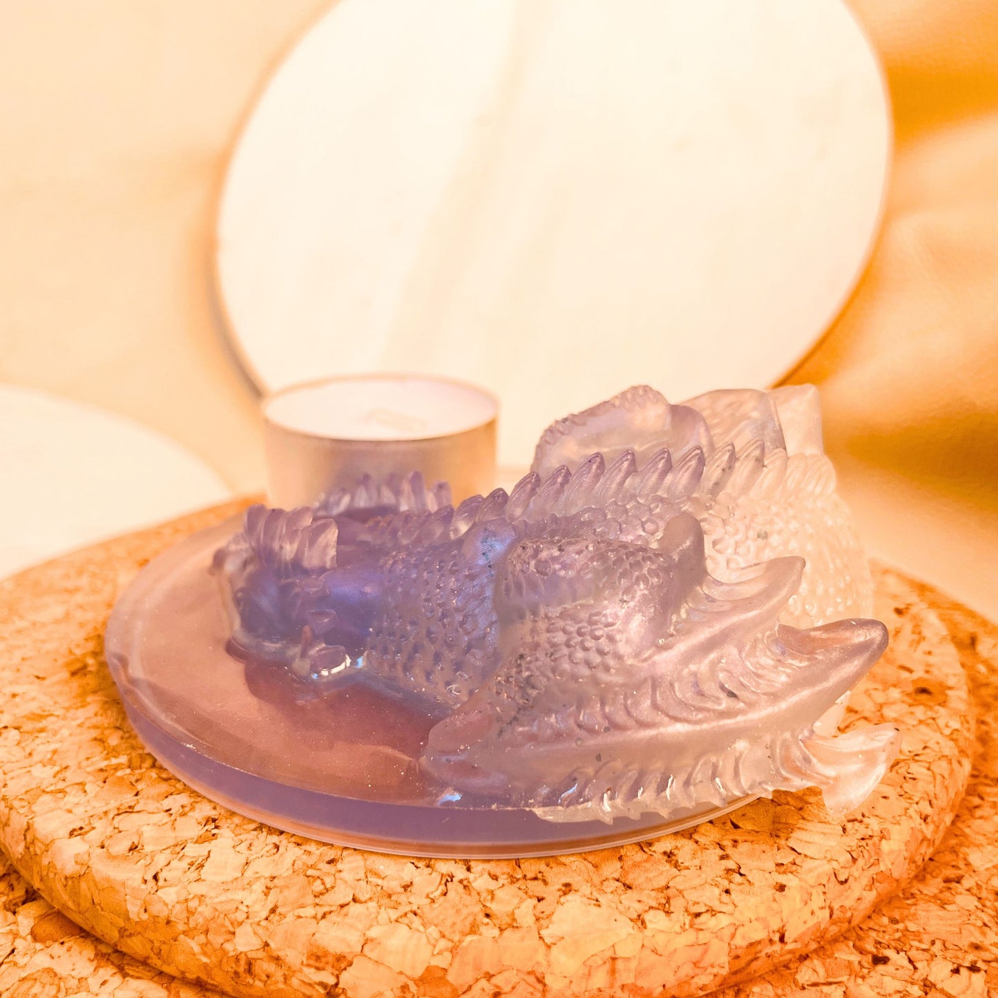 SteamVoyage - porta candele del drago sommerso in resina epossidica