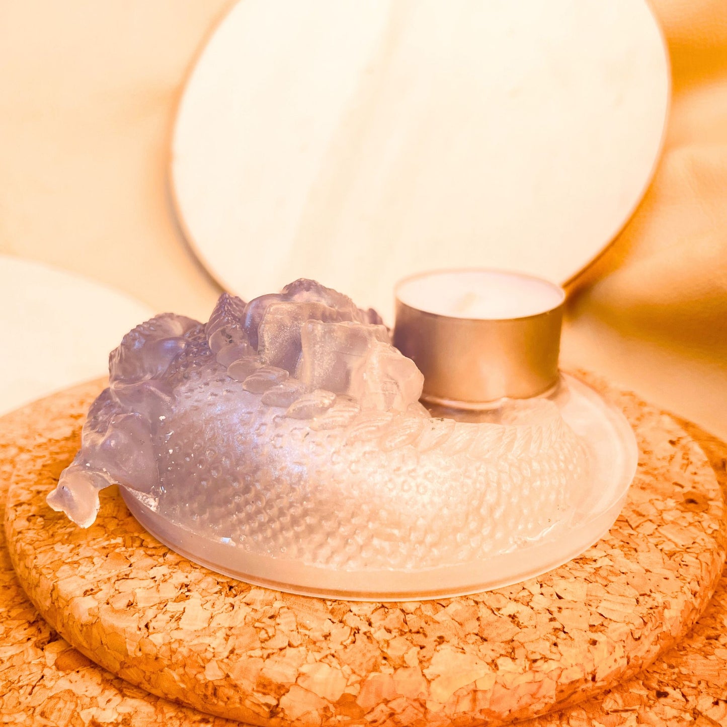 SteamVoyage - porta candele del drago sommerso in resina epossidica