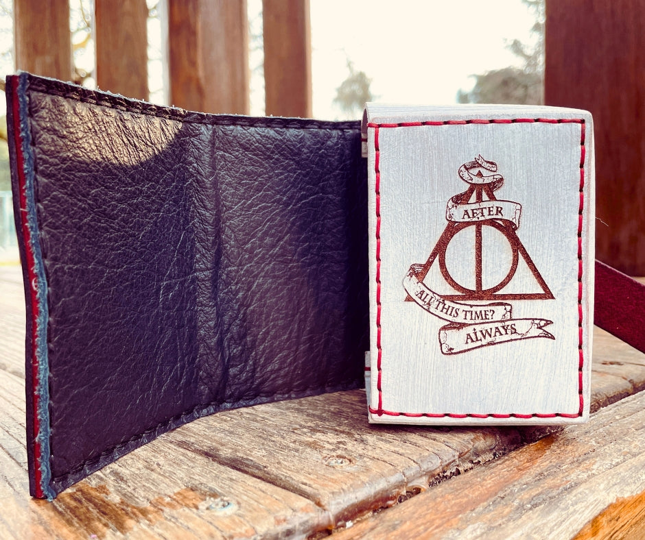 porta mazzo in cuoio per mazzo commander di Magic: The Gathering, espansione Harry Potter