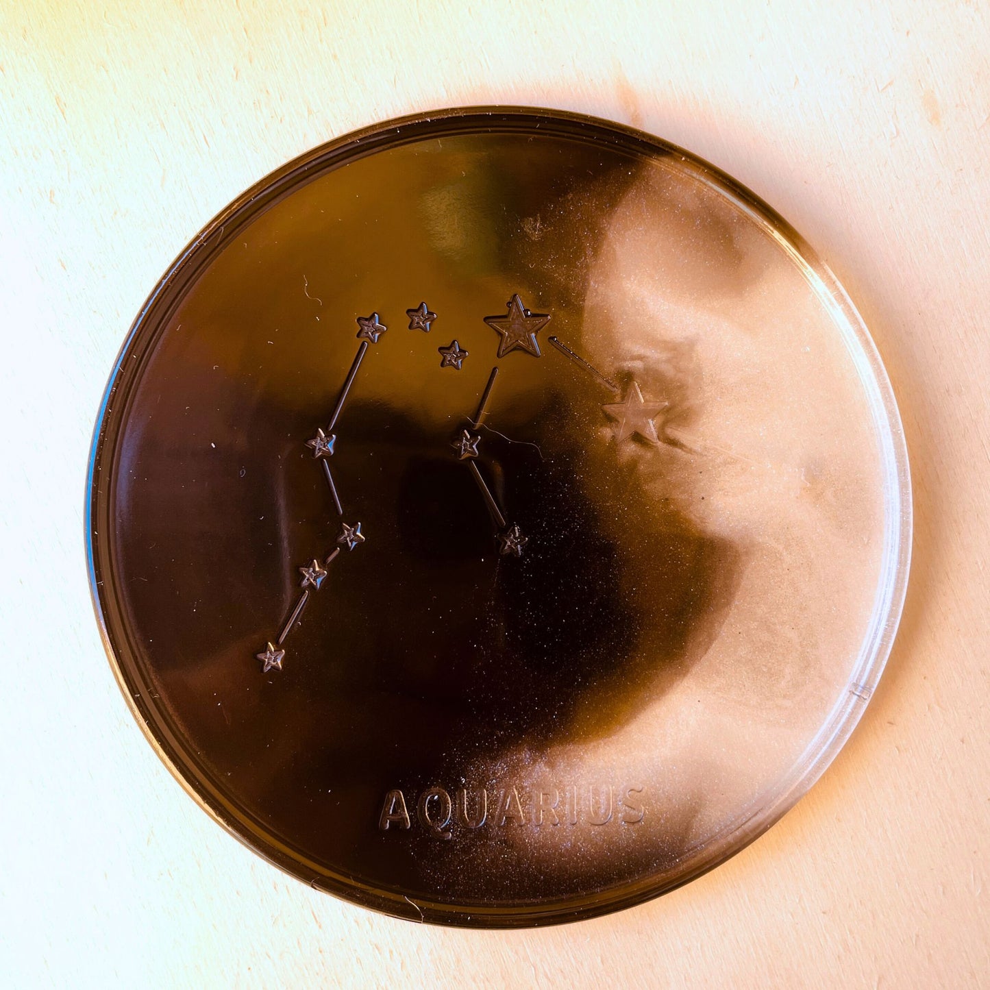 SteamVoyage - sottobicchiere in resina epossidica con costellazione e nome del segno zodiacale