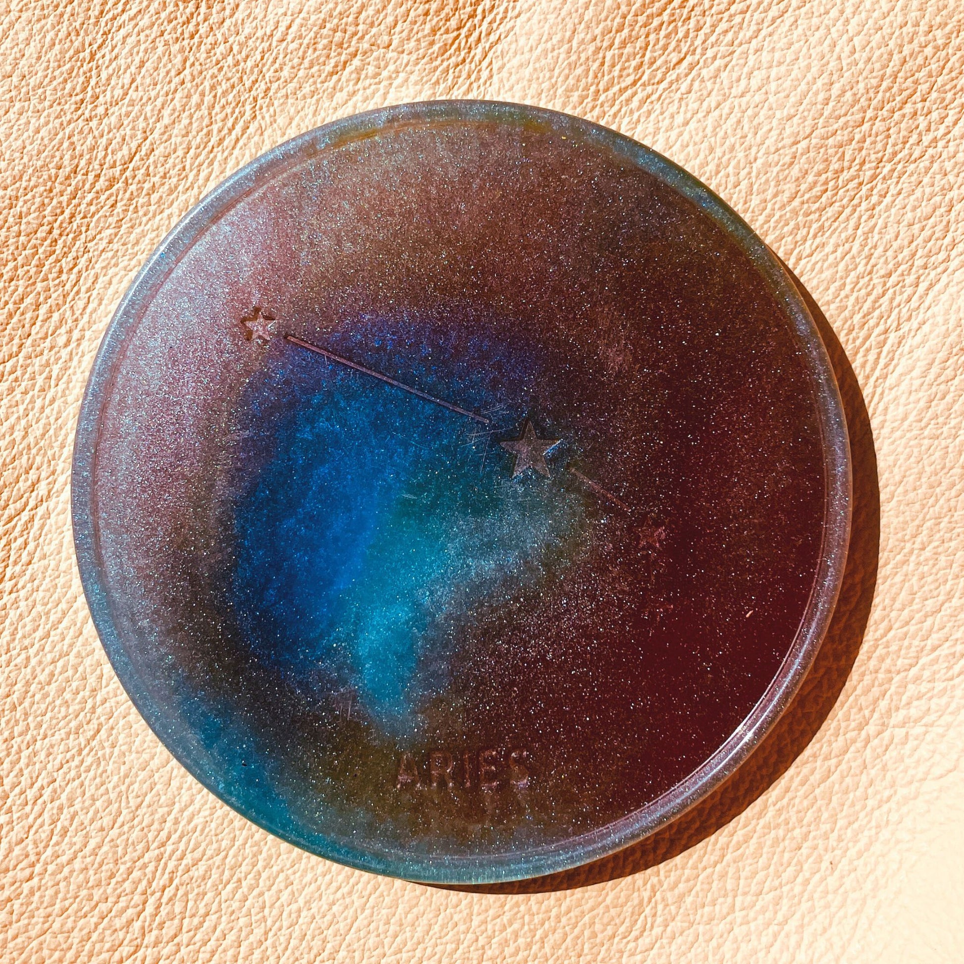 SteamVoyage - sottobicchiere in resina epossidica con costellazione e nome del segno zodiacale