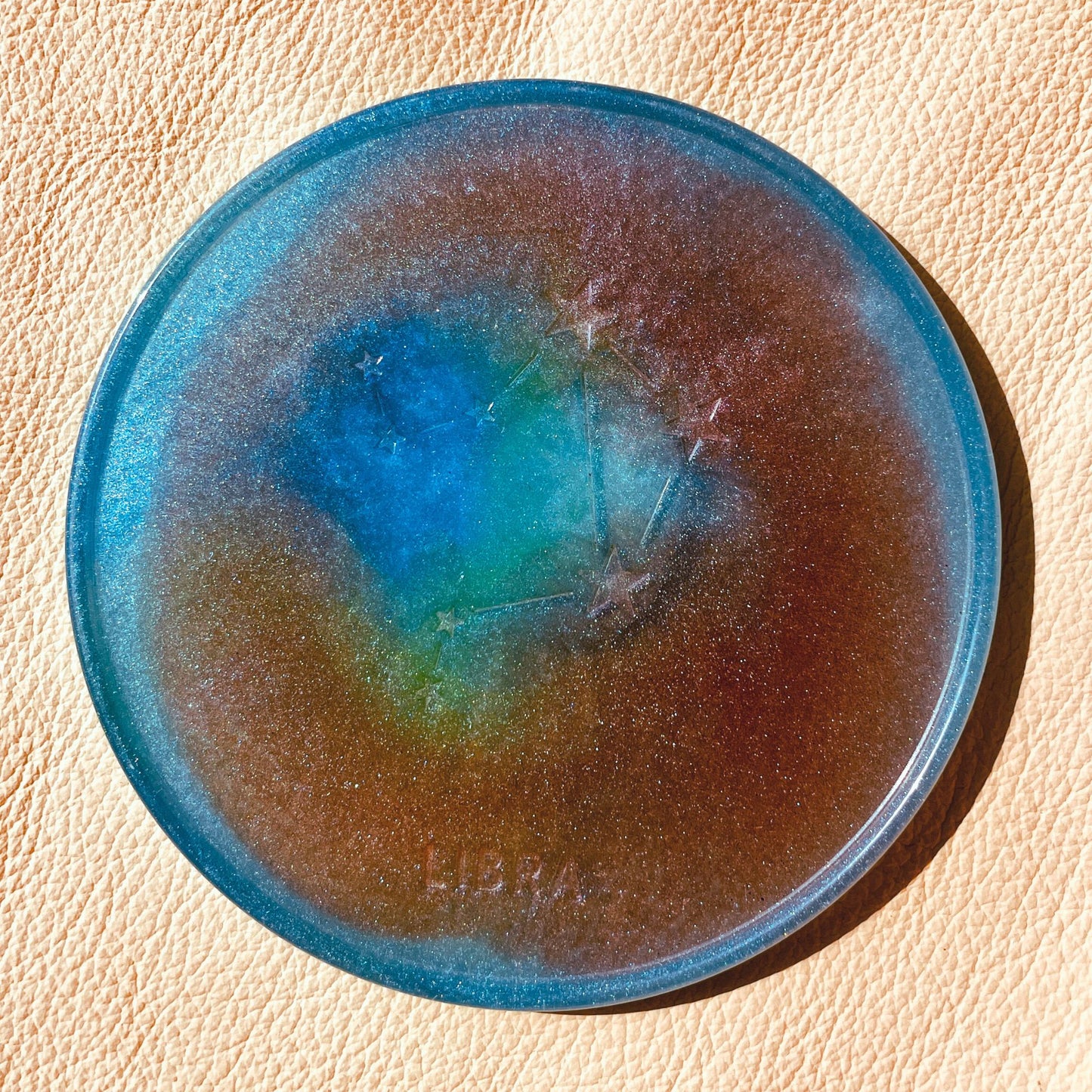 SteamVoyage - sottobicchiere in resina epossidica con costellazione e nome del segno zodiacale