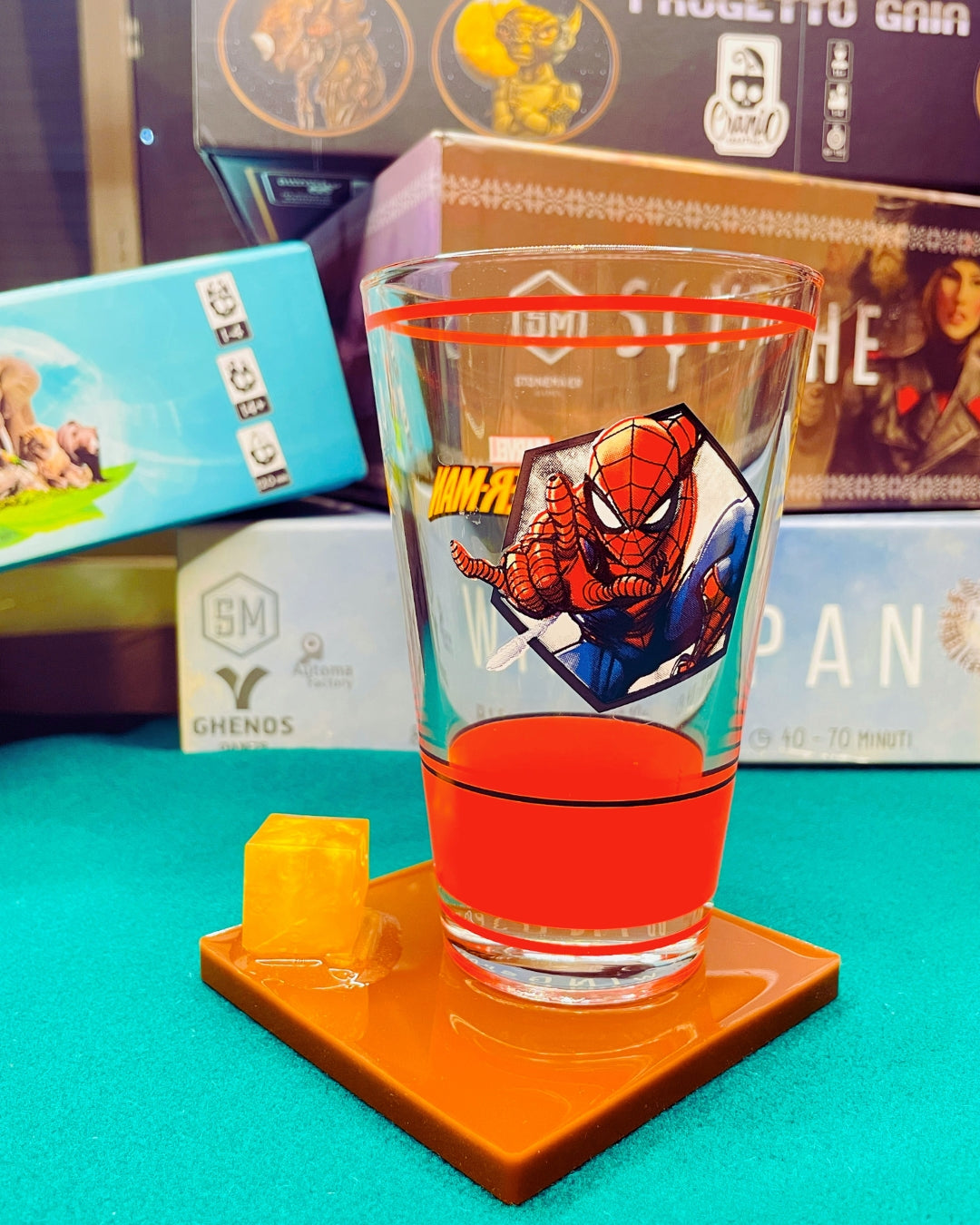 Sottobicchieri in resina di vari colori e pezzi degli scacchi per serate di gioco - ottima idea per bomboniera gamers
