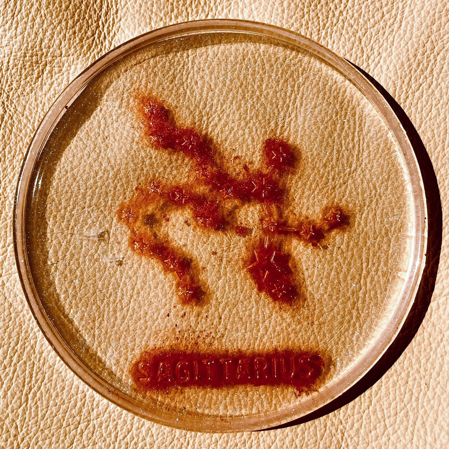 SteamVoyage - sottobicchiere in resina epossidica con costellazione e nome del segno zodiacale