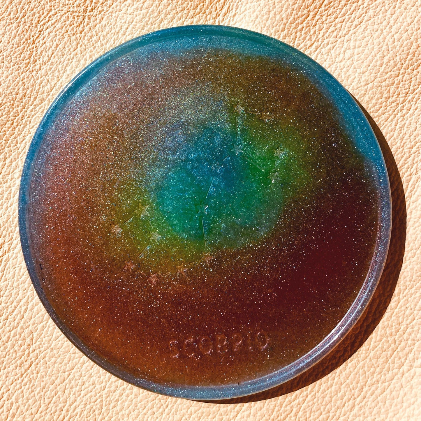 SteamVoyage - sottobicchiere in resina epossidica con costellazione e nome del segno zodiacale
