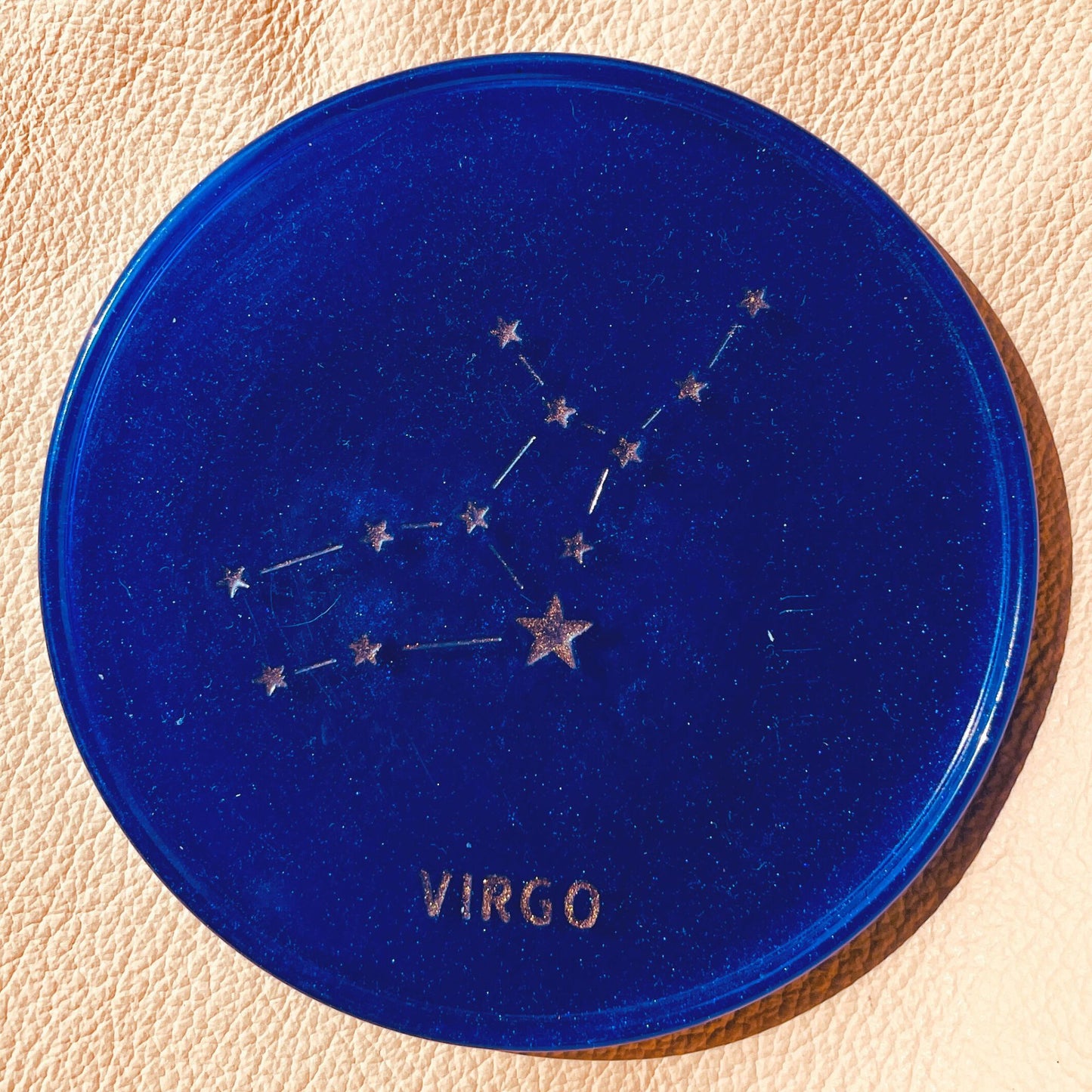 SteamVoyage - sottobicchiere in resina epossidica con costellazione e nome del segno zodiacale