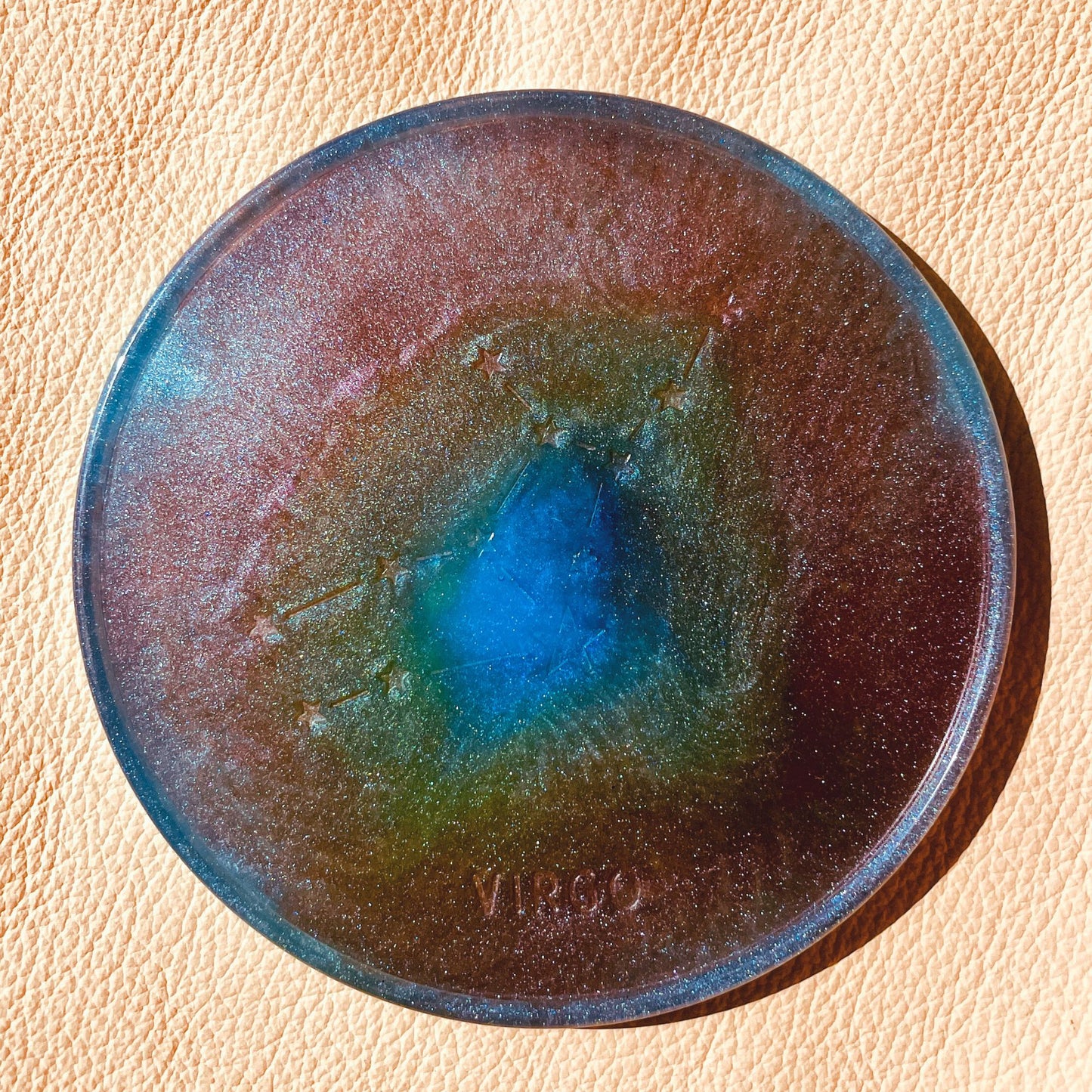 SteamVoyage - sottobicchiere in resina epossidica con costellazione e nome del segno zodiacale