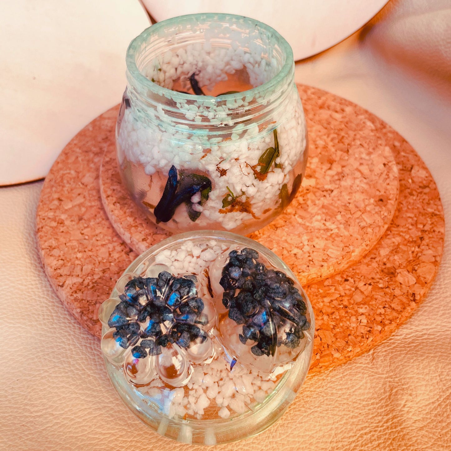 SteamVoyage - vasetto in resina epossidica con tappo a vite per la conservazione di spezie, fiori secchi ed erbe