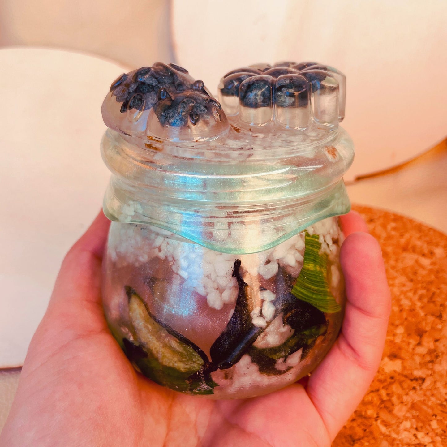 SteamVoyage - vasetto in resina epossidica con tappo a vite per la conservazione di spezie, fiori secchi ed erbe