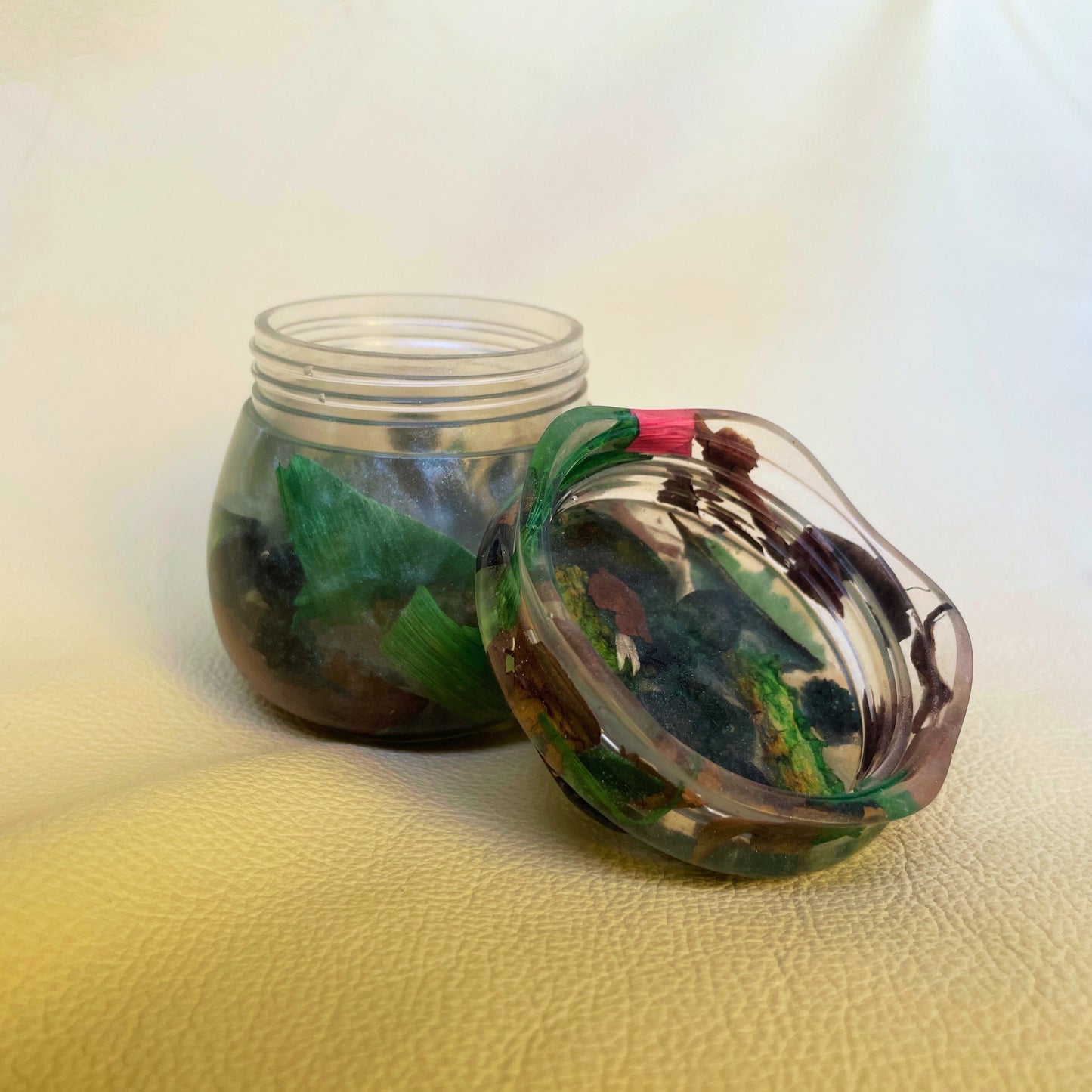 SteamVoyage - vasetto in resina epossidica con tappo a vite per la conservazione di spezie, fiori secchi ed erbe