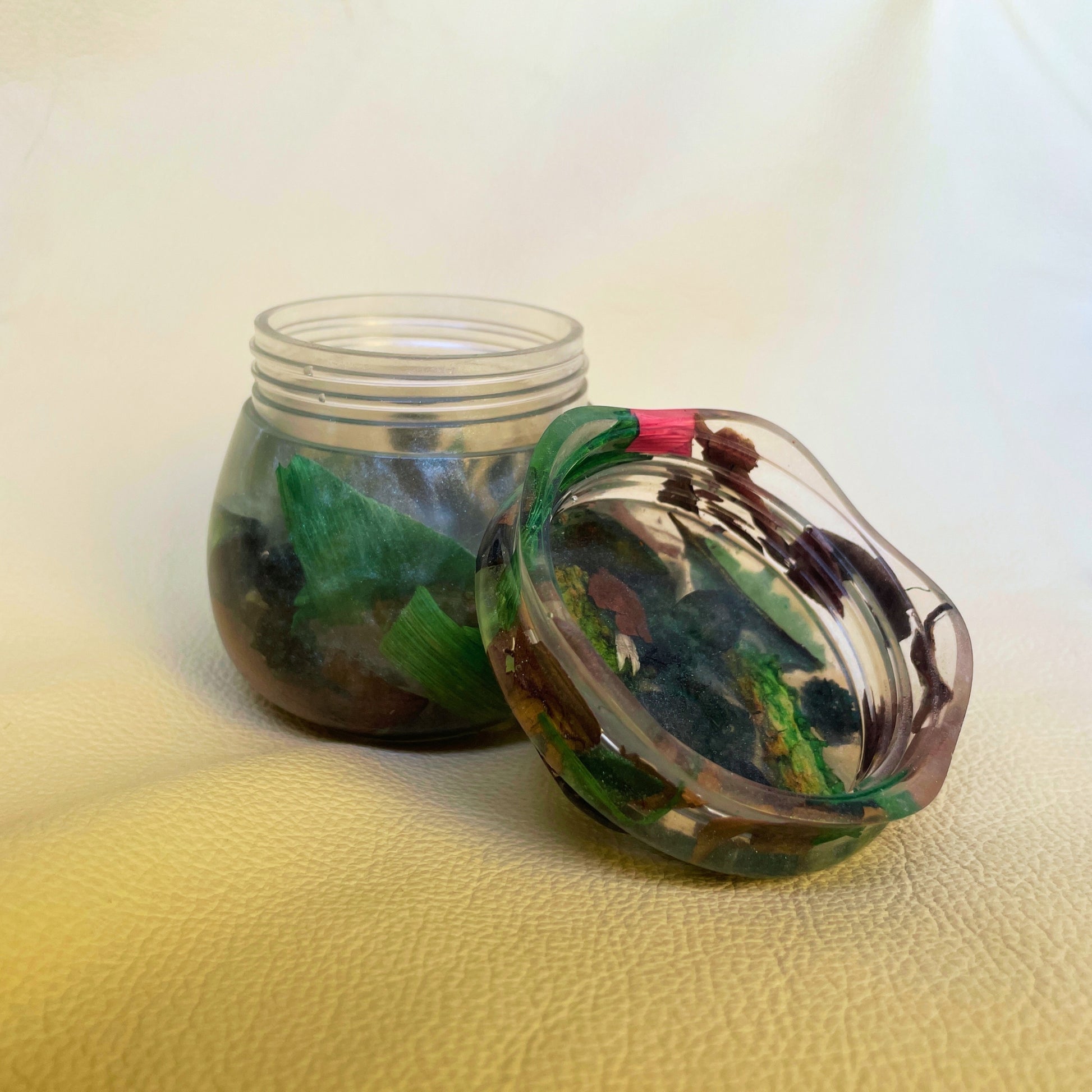 SteamVoyage - vasetto in resina epossidica con tappo a vite per la conservazione di spezie, fiori secchi ed erbe